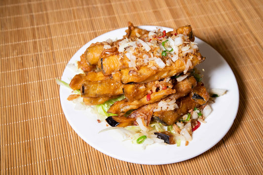 Deep Fried Eggplant with Spicy Salt & Pepper - Jolly Roger Bar Fortitude Valley