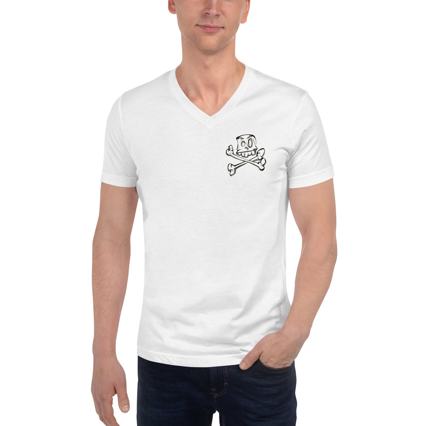 Unisex Short Sleeve V - Neck T - Shirt - Jolly Roger Bar Fortitude Valley