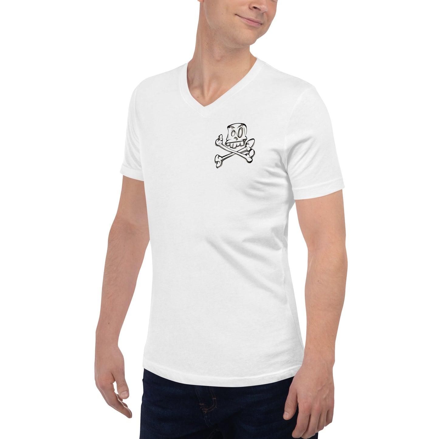 Unisex Short Sleeve V - Neck T - Shirt - Jolly Roger Bar Fortitude Valley