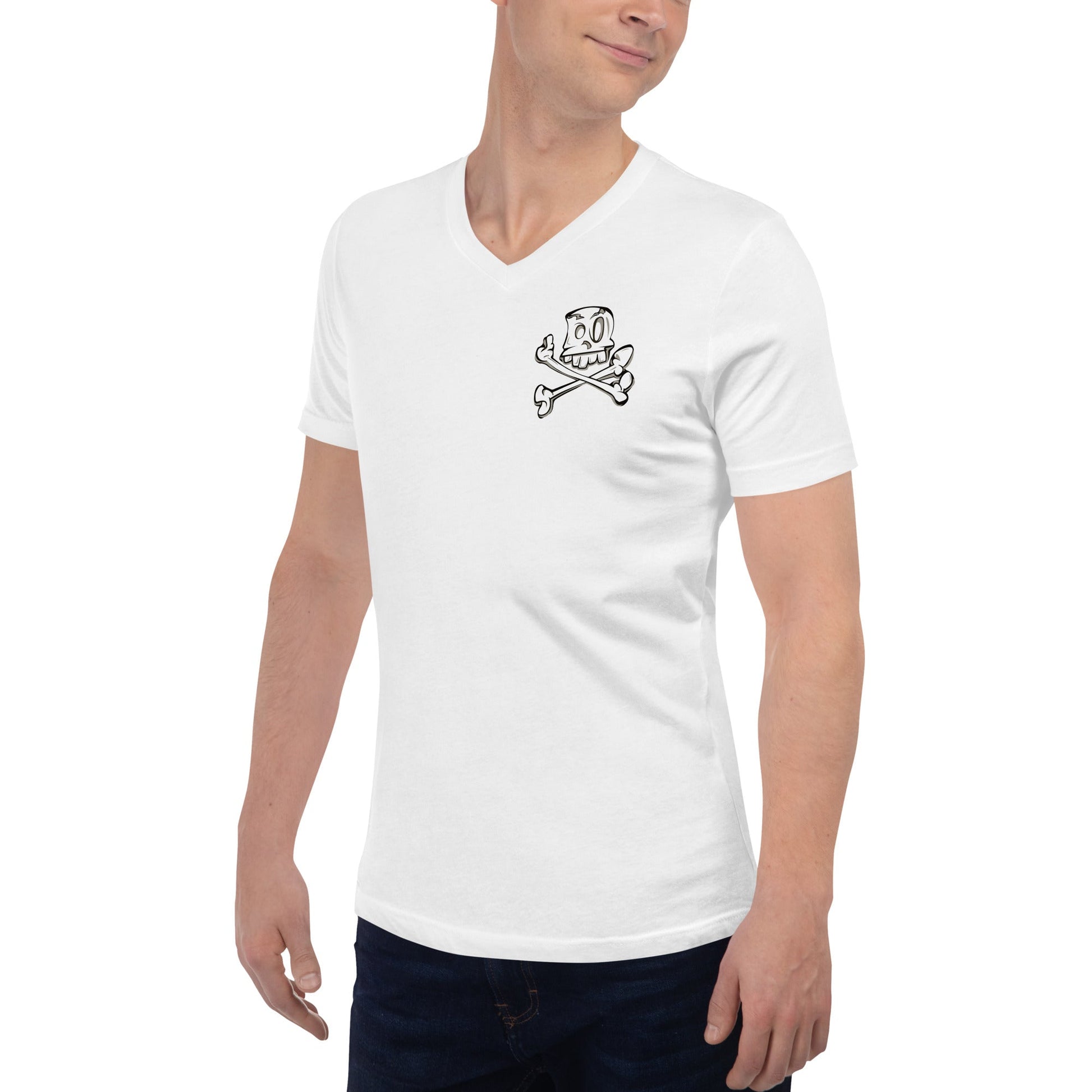 Unisex Short Sleeve V - Neck T - Shirt - Jolly Roger Bar Fortitude Valley