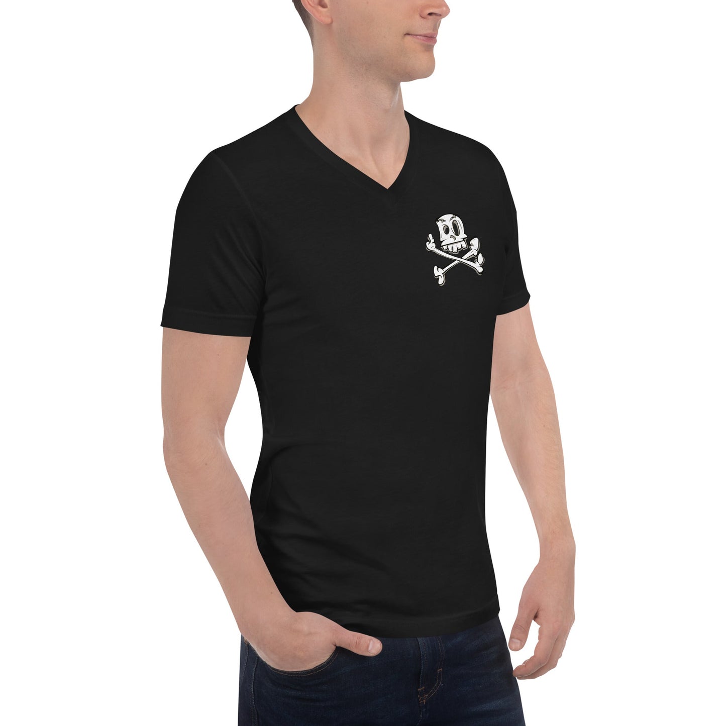 Unisex Short Sleeve V - Neck T - Shirt - Jolly Roger Bar Fortitude Valley