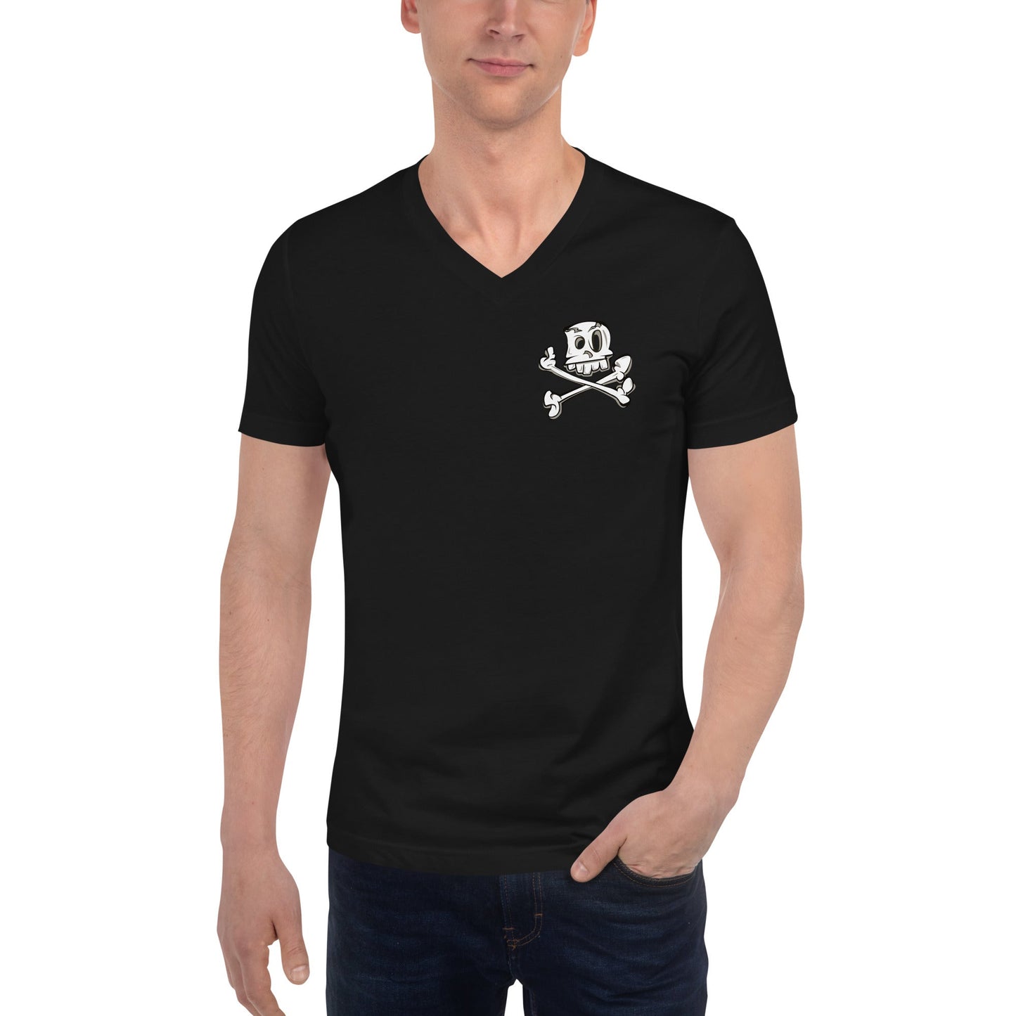 Unisex Short Sleeve V - Neck T - Shirt - Jolly Roger Bar Fortitude Valley