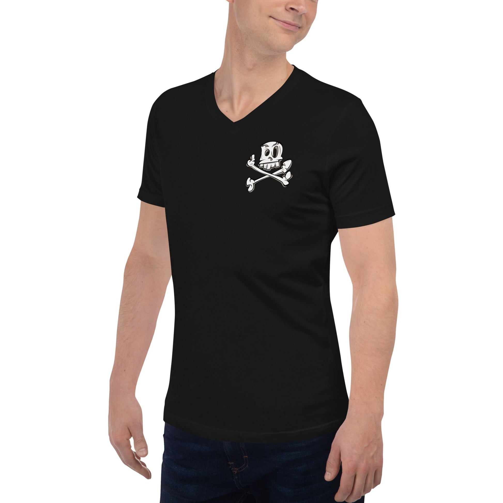 Unisex Short Sleeve V - Neck T - Shirt - Jolly Roger Bar Fortitude Valley